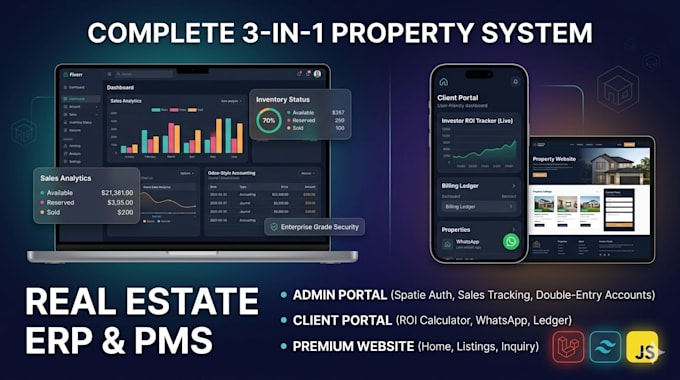 build a laravel property management erp with double entry accounting system