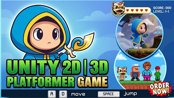 develop unity 2d 3d platformer game in unity engine for you as a unity developer