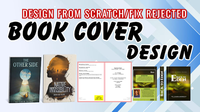 book cover design, paperback, amazon KDP book cover formatting, fix book cover