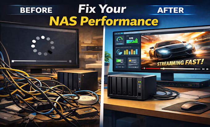 configure nas and media server plex jellyfin with full optimization