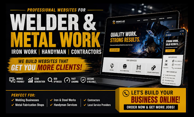 build welder website iron work metal works website handyman website