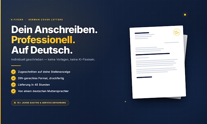 write a professional cover letter in german