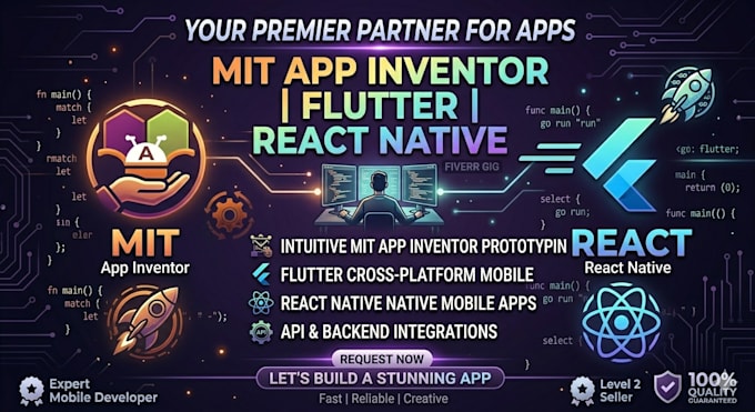 develop mobile apps using flutter, thunkable, and mit app inventor