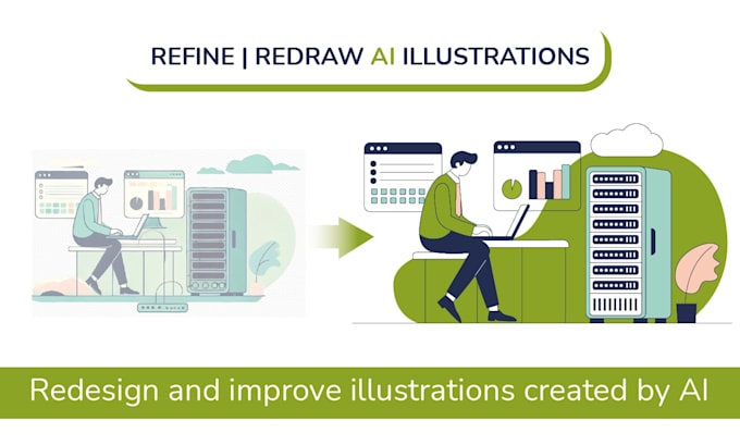 redraw and refine ai illustrations in vector