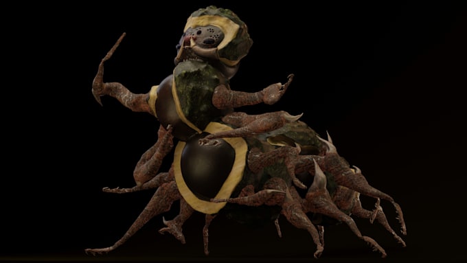 create a stylized folk horror 3d prop or character in blender
