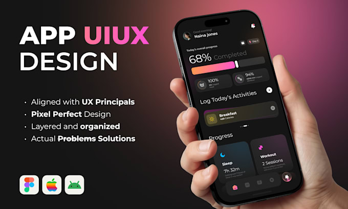 design ios or android app uiux in figma