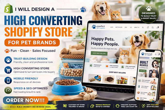 design a high converting pet product shopify website