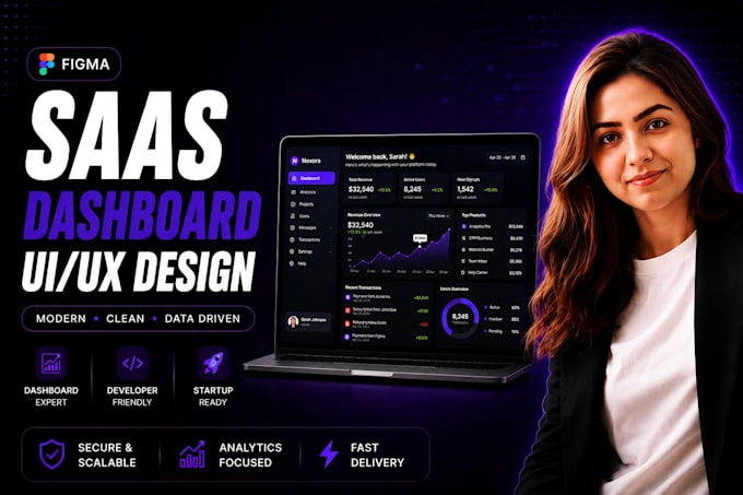 design saas dashboard UI UX admin panel web app in figma
