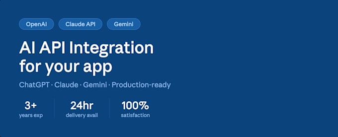 integrate openai, claude, or gemini API into your website or app