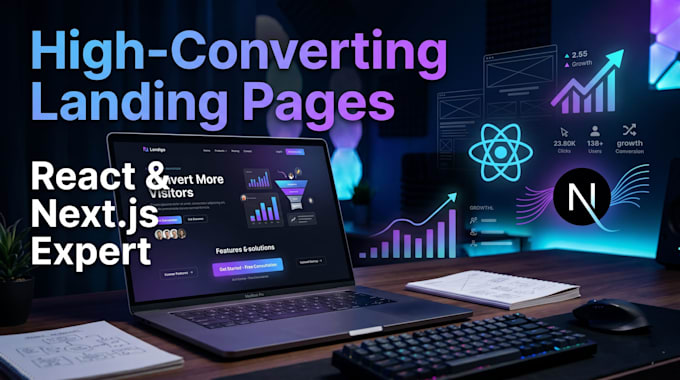 design a high converting landing page with nextjs and react