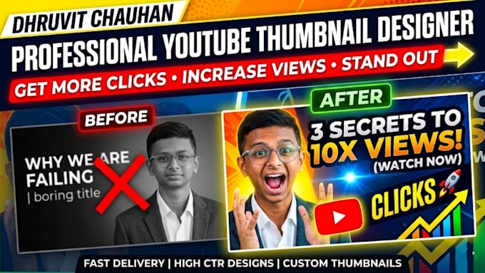 design professional clickable youtube thumbnails fast
