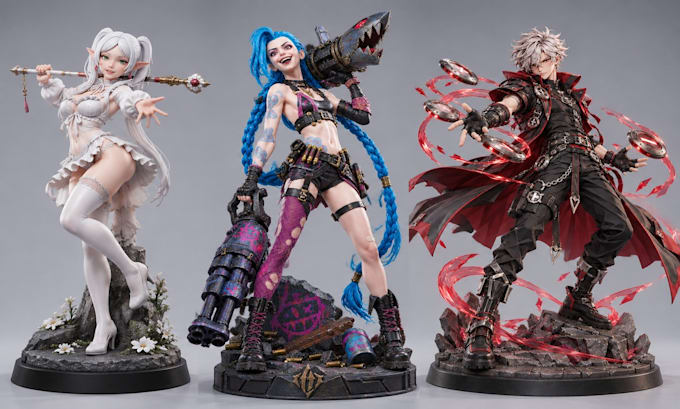 sculpt 3d character, anime figure, action figure, toy, miniature for 3d printing
