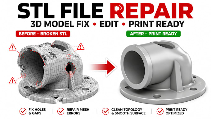 fix, repair, edit stl files and modify 3d models for 3d printing