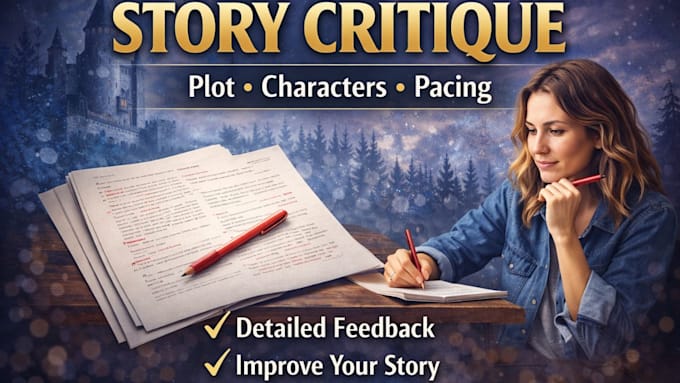 critique your story plot, characters and pacing with detailed feedback
