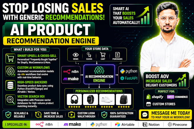 ai product recommendations using n8n for shopify upsell