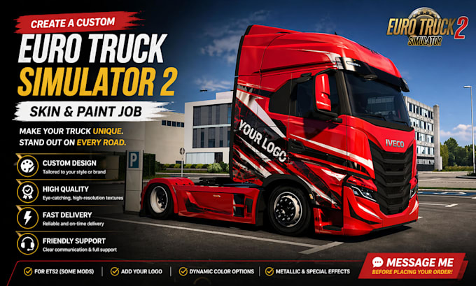 create custom mods maps, skins for ets2 ats fs22 and beamng