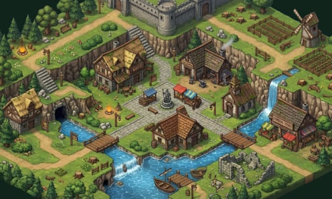 do 2d isometric tilemap pixel art tileset isometric pixel game asset