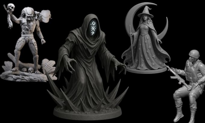 sculpt 3d miniature character figure model table top for 3d printing