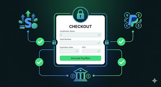 integrate stripe, paypal, or any payment gateway