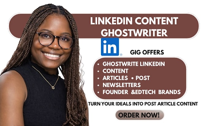 ghostwrite linkedin articles newsletters for founders edtech brands