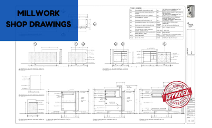 Do millwork shop drawings, kitchen cabinets, joinery layout and ...