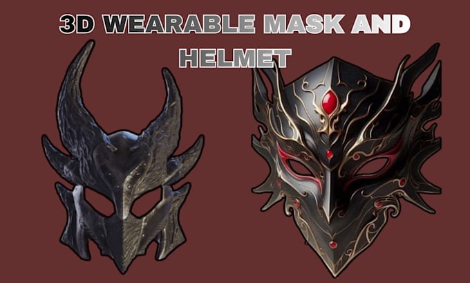 create 3d printable cosplay mask, 3d helmet and custom stl model