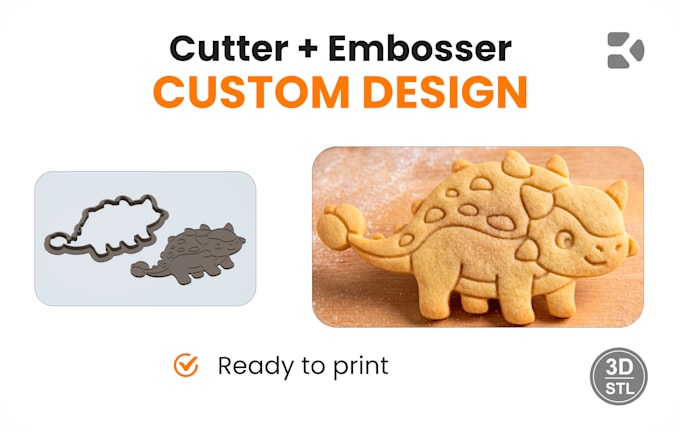 design custom cookie cutter and embosser stl