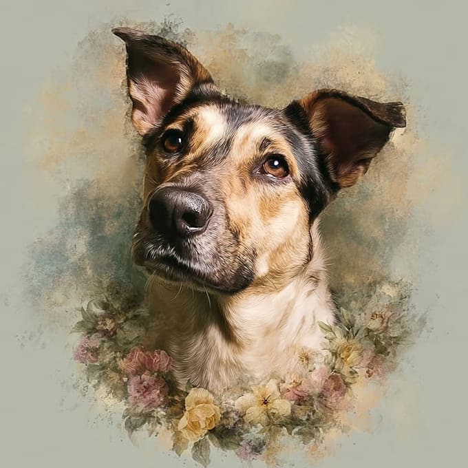 create a heartfelt custom pet memorial portrait