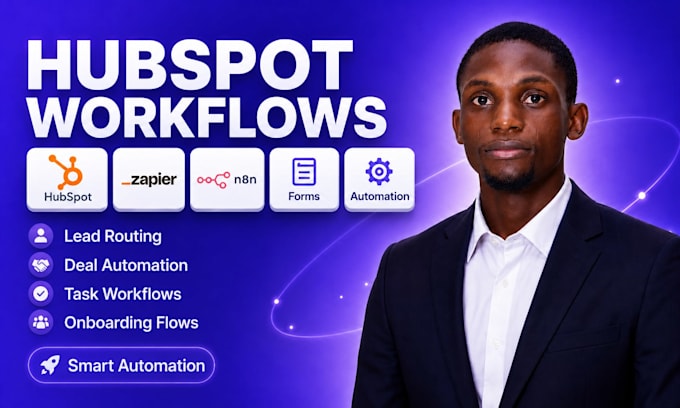 do hubspot crm workflow onboarding website landing page zapier n8n integration