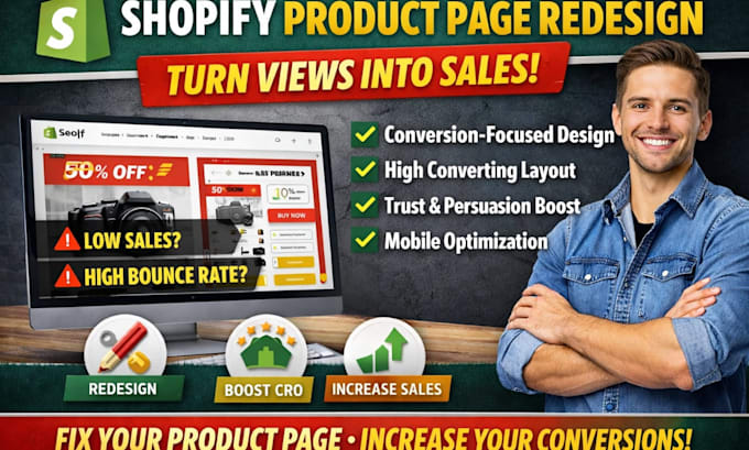 shopify product page redesign, cro expert, boost conversions