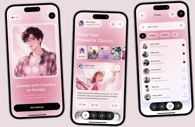 develop community forum app, social networking app, messaging app, chat app