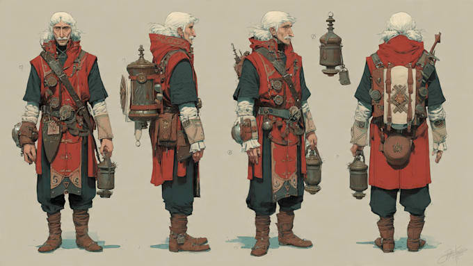 do character design, concept art, and splash art