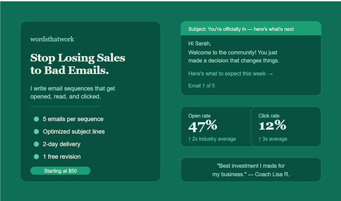 write a high converting email sequence for your business