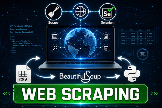 extract and scrape valuable data from any website using python
