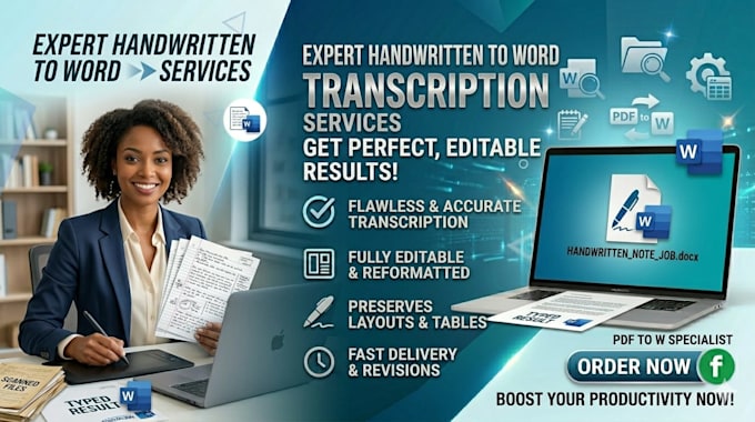 type handwritten notes or scanned files into editable word