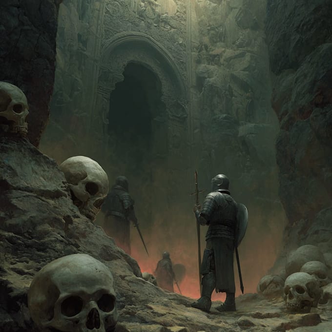 design dark fantasy art with horror elements