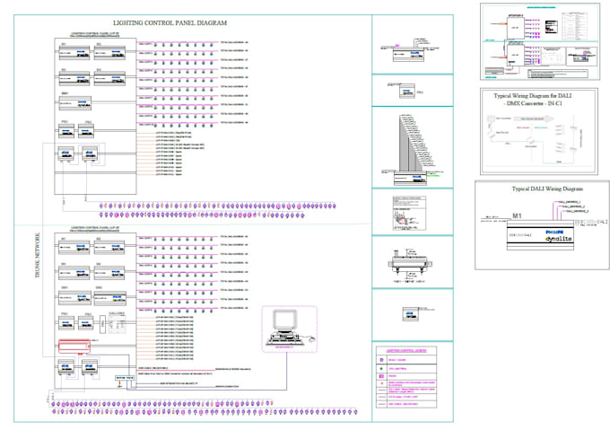 create lighting control design, autocad drawings