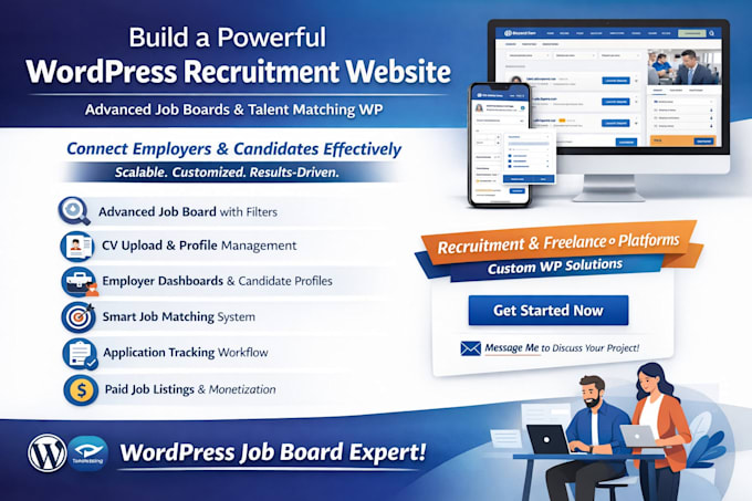 build wordpress recruitment website with employer and candidate dashboards