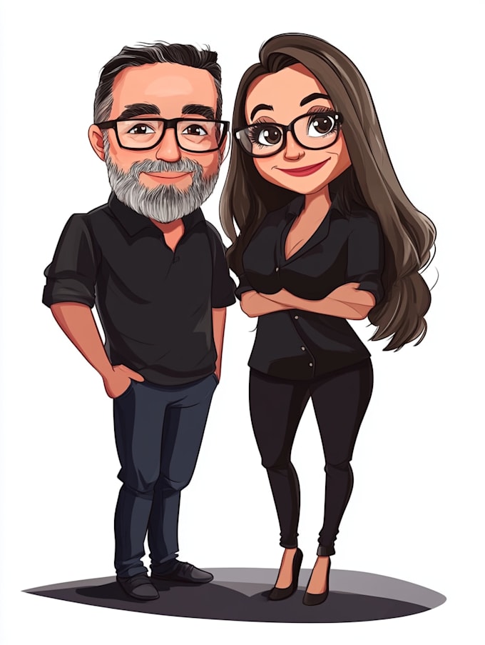 do couple caricature illustration for you