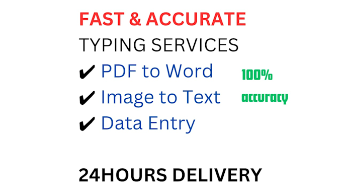 do fast typing , PDF to word and image to text conversion
