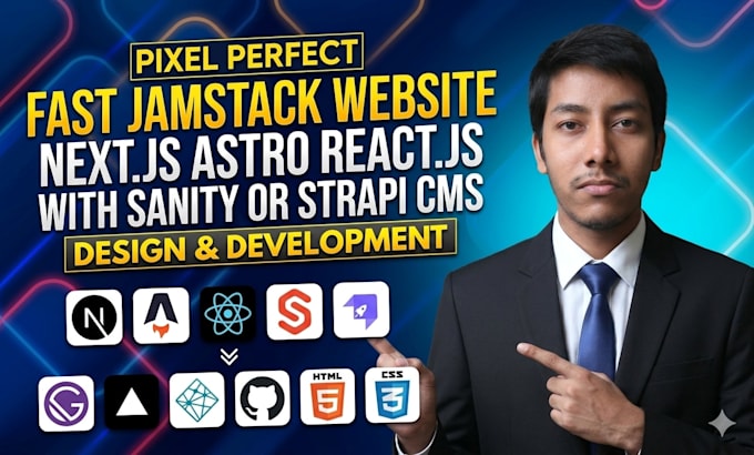 build a fast jamstack nextjs astro reactjs website with sanity or strapi cms