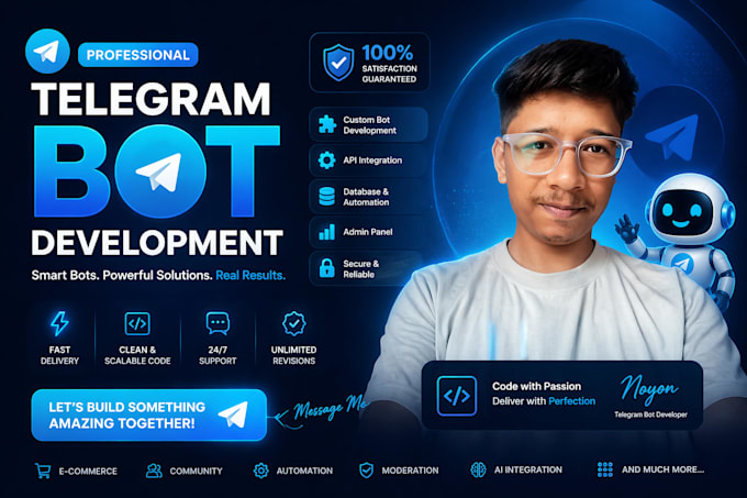 develop custom telegram bot with automation and API integration