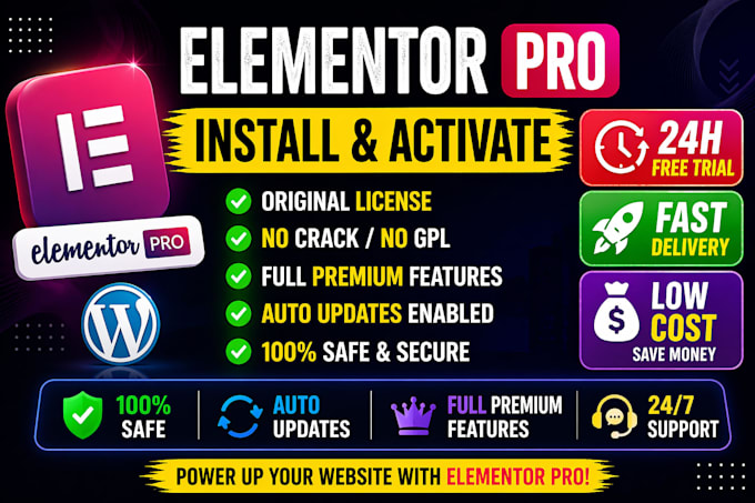 install elementor pro with license on wordpress website