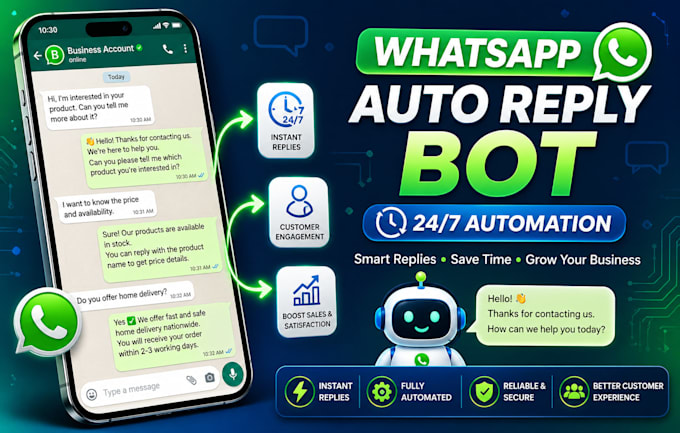 create whatsapp business auto reply bot and automation