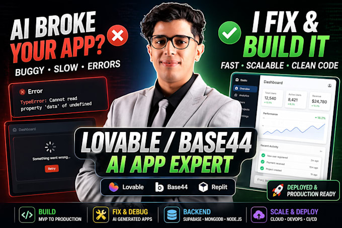 build, fix and scale your lovable or base44 ai app