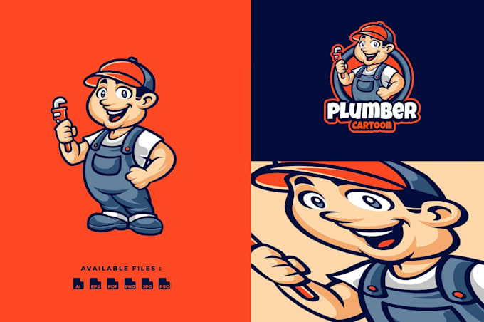 do modern creative high quality plumber logo design