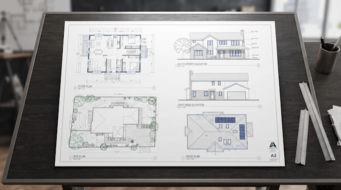 draw 2d floor plans, site plan, elevations and autocad drafting