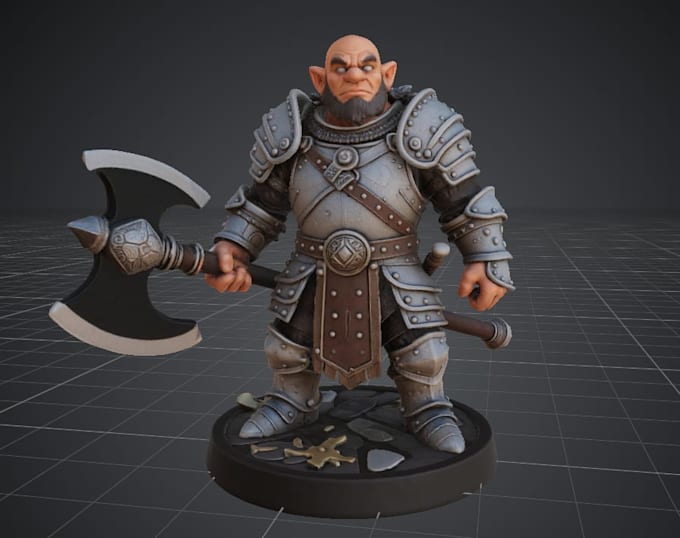 design a custom fantasy miniature for 3d print dnd, rpg