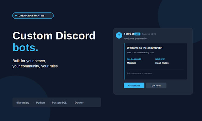 create a custom discord bot in python for your server