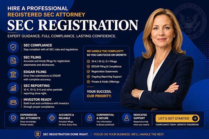 handle the sec registration process, do edgar filing